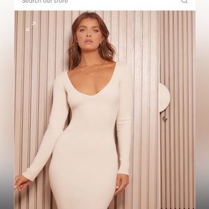 White sweater / long dress